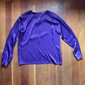 Vintage The Limited Royal Purple Silk Blouse